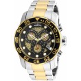 Invicta Men's Pro Diver 19839 Quartz 3 Hand Black, Gold Dial Watch