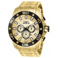 Invicta Men's Pro Diver 26079 Quartz Chronograph Gold Dial Watch