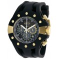 Invicta Men's 28567 S1 Rally Quartz 3 Hand Black, Gold Dial Watch