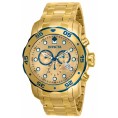 Invicta Men's Pro Diver 80069 Quartz 3 Hand Gold Dial Watch